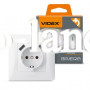 Розетка одинарная с заземлением и 2USB белая Videx Binera 
